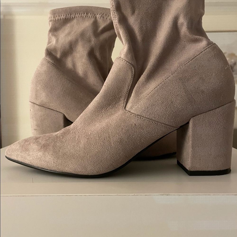 Faux Suede Blush booties